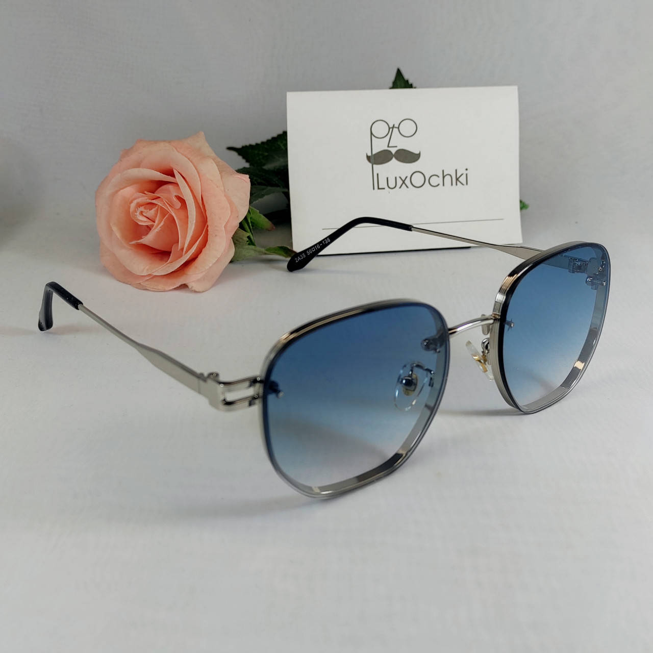 

Женские солнцезащитные шестиугольные очки серебристый, голубой