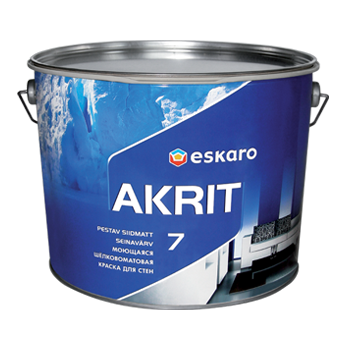

Шелковисто-матовая моющаяся краска для стен ESKARO Akrit 7, 9,5л, Белый