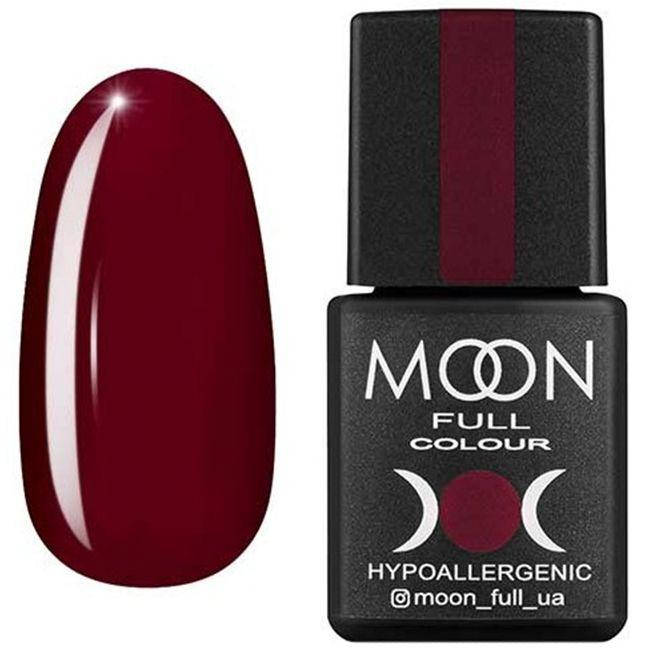 

Гель лак Moon Full color Gel polish №144 (темный бордо карминный, эмаль), 8 мл