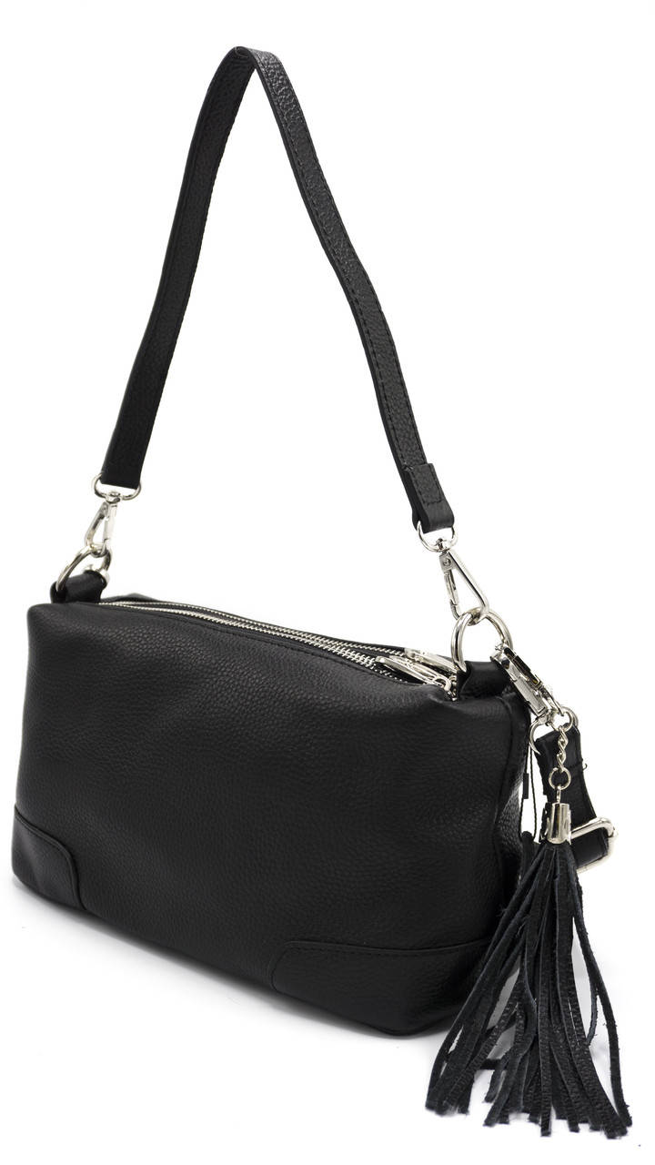 

Стильная кожаная сумка NiceBags V3067-5M - Черная, Черный