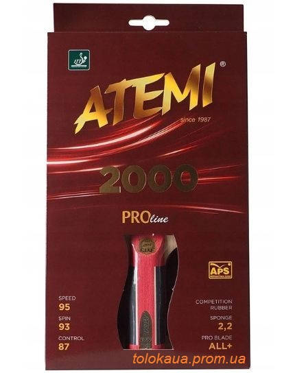

Ракетка для настільного тенісу тенісна ATEMI 2000 PRO-line AN