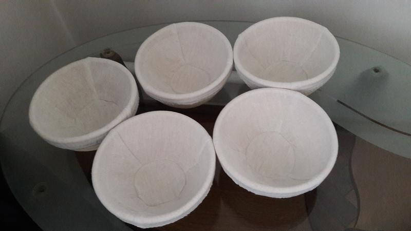 

Расстоечная корзинка форма из ротанга на 0,5 кг круг, c чехлом из льна