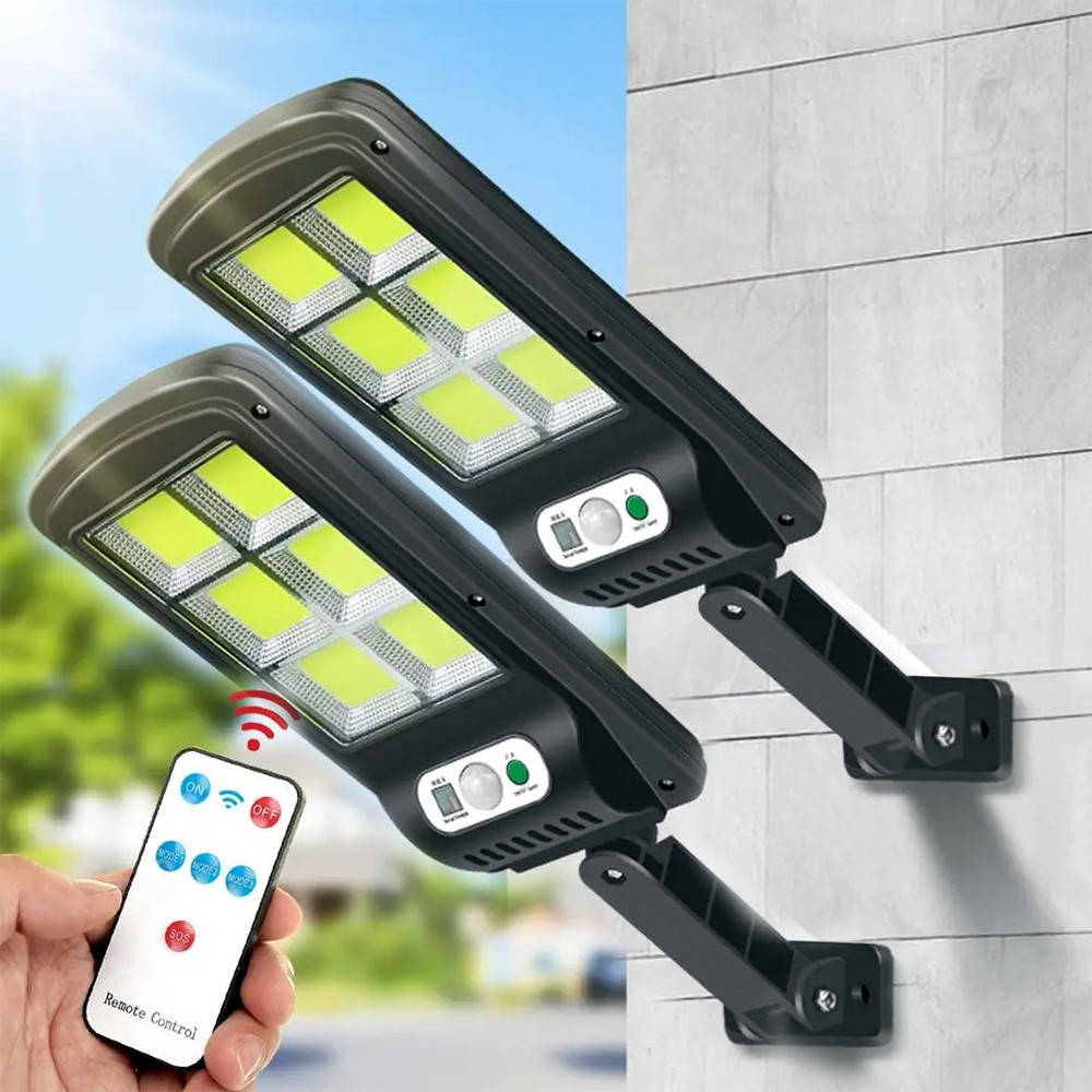 

2 шт. - Уличный фонарь на солнечной батарее Solar Light BL BK120-6COB / Уличный светильник с пультом ДУ