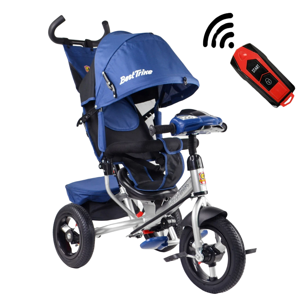 

Трехколесный велосипед с родительской ручкой и пультом Best Trike от 18 месяцев Синий