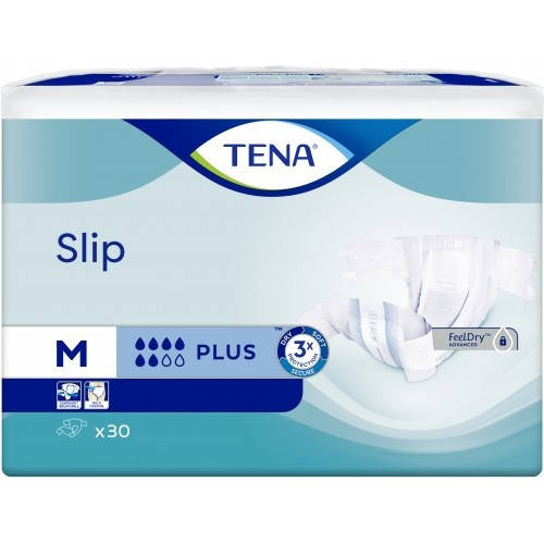 

Подгузники для взрослых Tena Slip Plus Medium 30 шт 73-122 см 6 капель