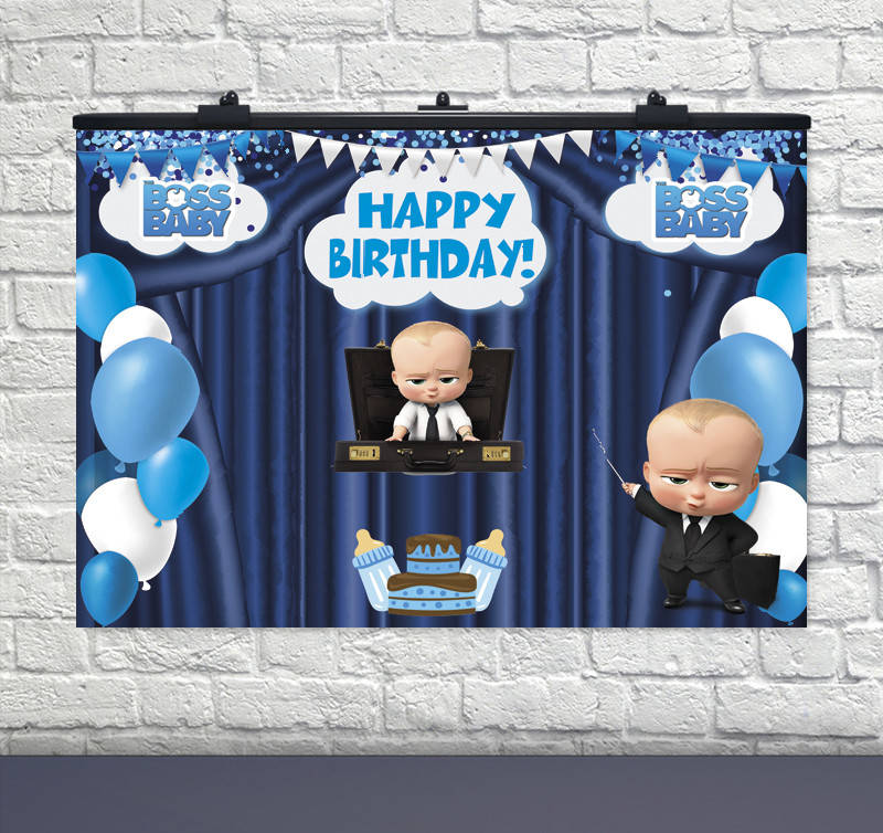 

Плакат для праздника Happy Birthday Босс Молокосос 75*120см англ