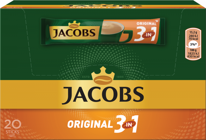 

Кофейный напиток Jacobs 3в1 Original 20х15.2г х6