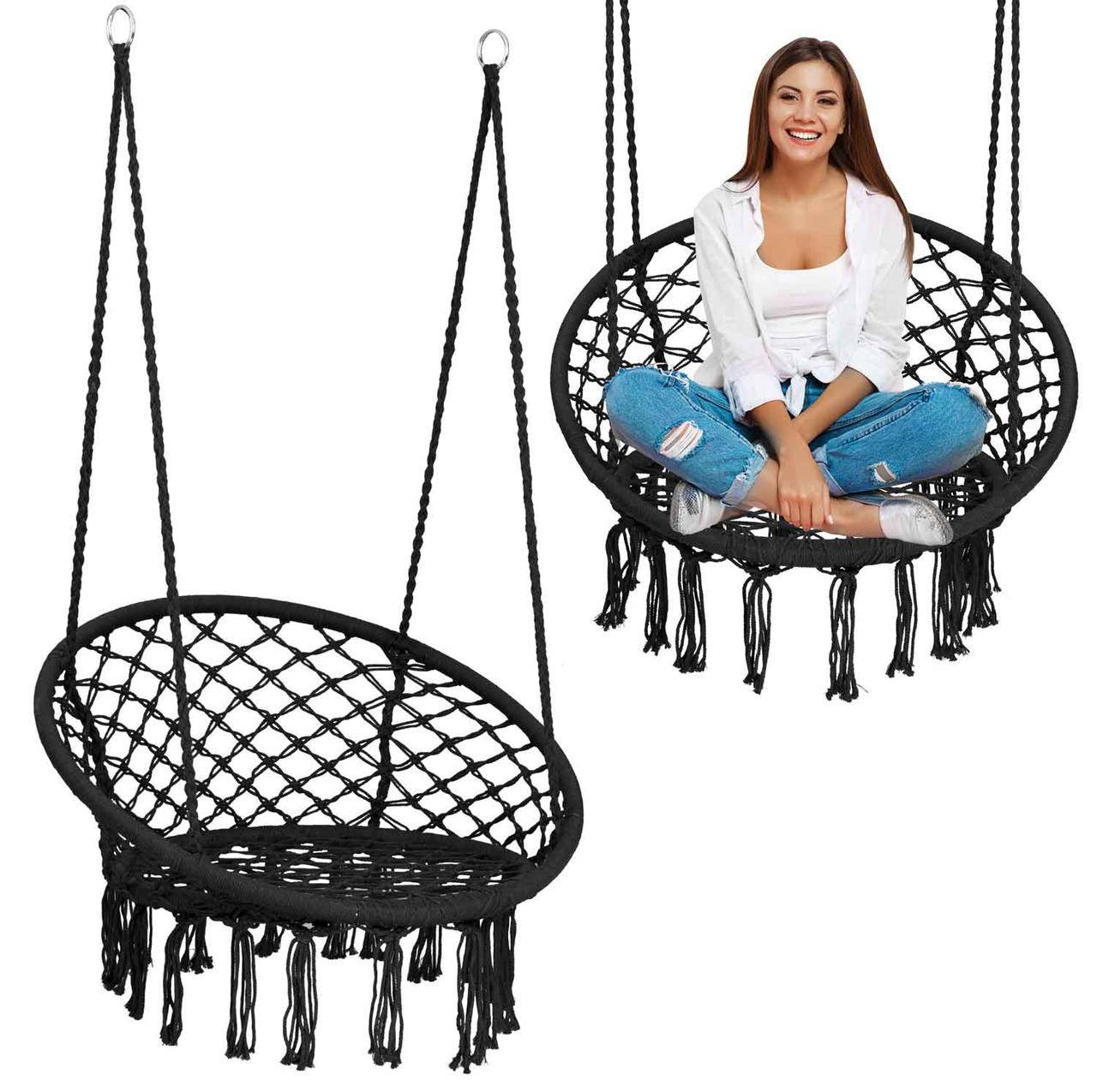 

Садовое подвесное кресло-качалка BOHO черный 290000