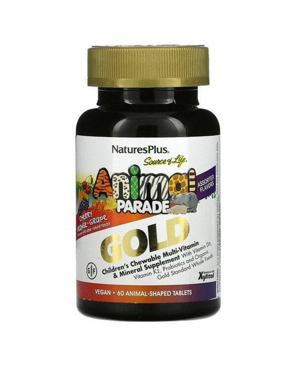 

Source of Life, Animal Parade Gold, жевательные мультивитамины с микроэлементами для детей, 60 жевательных