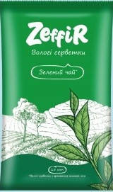 

Салфетки влажные 15 шт зеленый чай "Zefirr", Белый