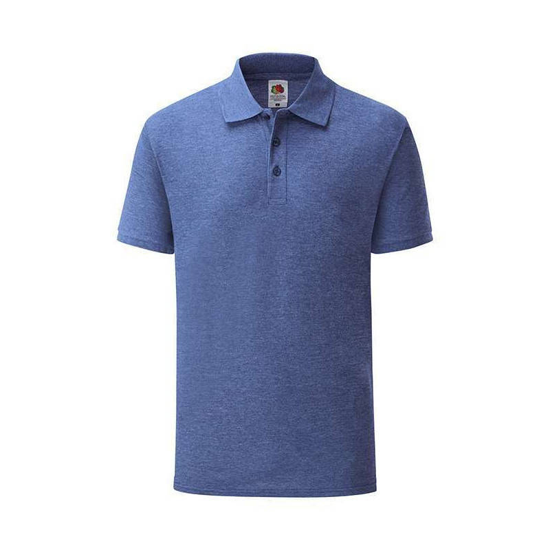 

Мужская футболка поло Fruit of the loom polo с воротником Синий меланж, L