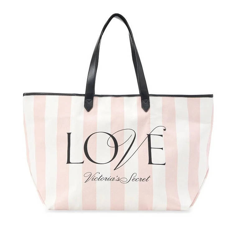 

Пляжная сумка Victoria's Secret Love розовая в полоску, Разные цвета