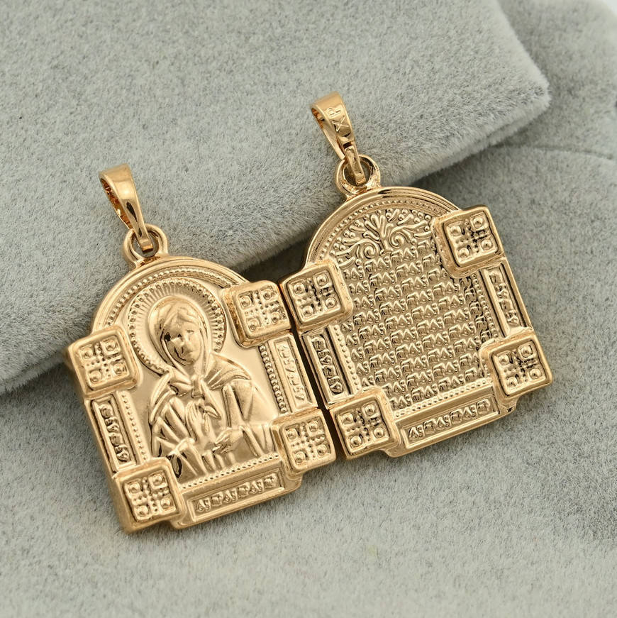 

Иконка для цепочки до 3 мм 71394 размер 32х19 мм вес 7.7 г позолота 18К