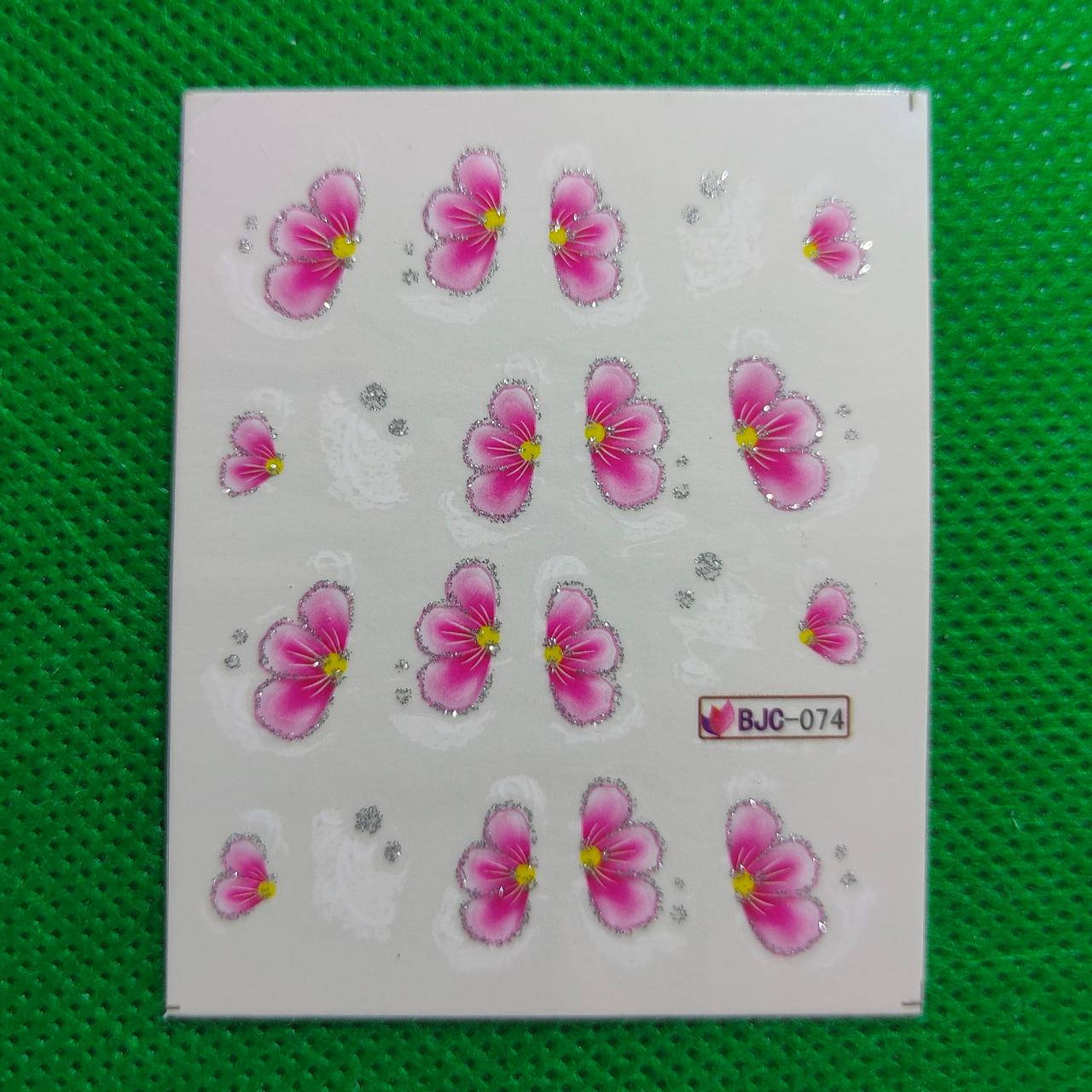 

Слайдеры для ногтей с блестящими элементами 074, Разные цвета