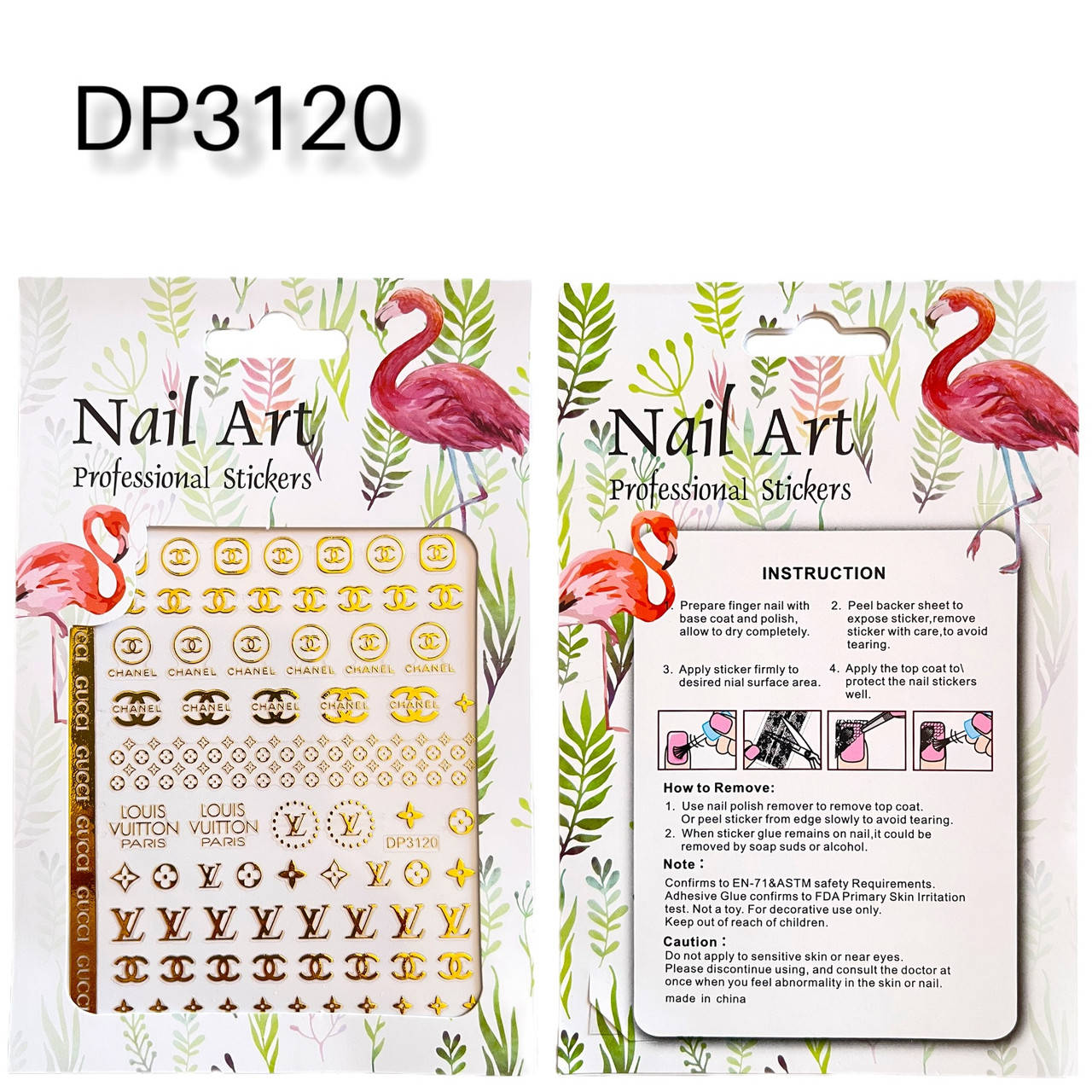 

Наклейки - стикеры 3D золотые на липкой основе (бренды) 120, Золотистый