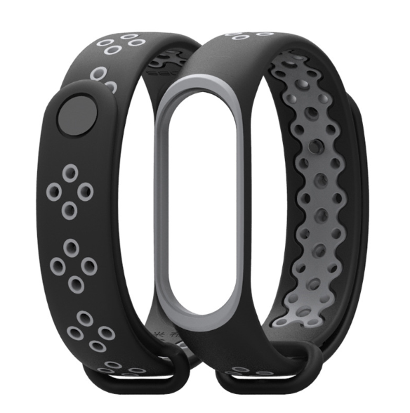 

Ремешок Xiaomi Mi Band 4 / 3 MiJobs Sport силиконовый Черный / Серый [1696]