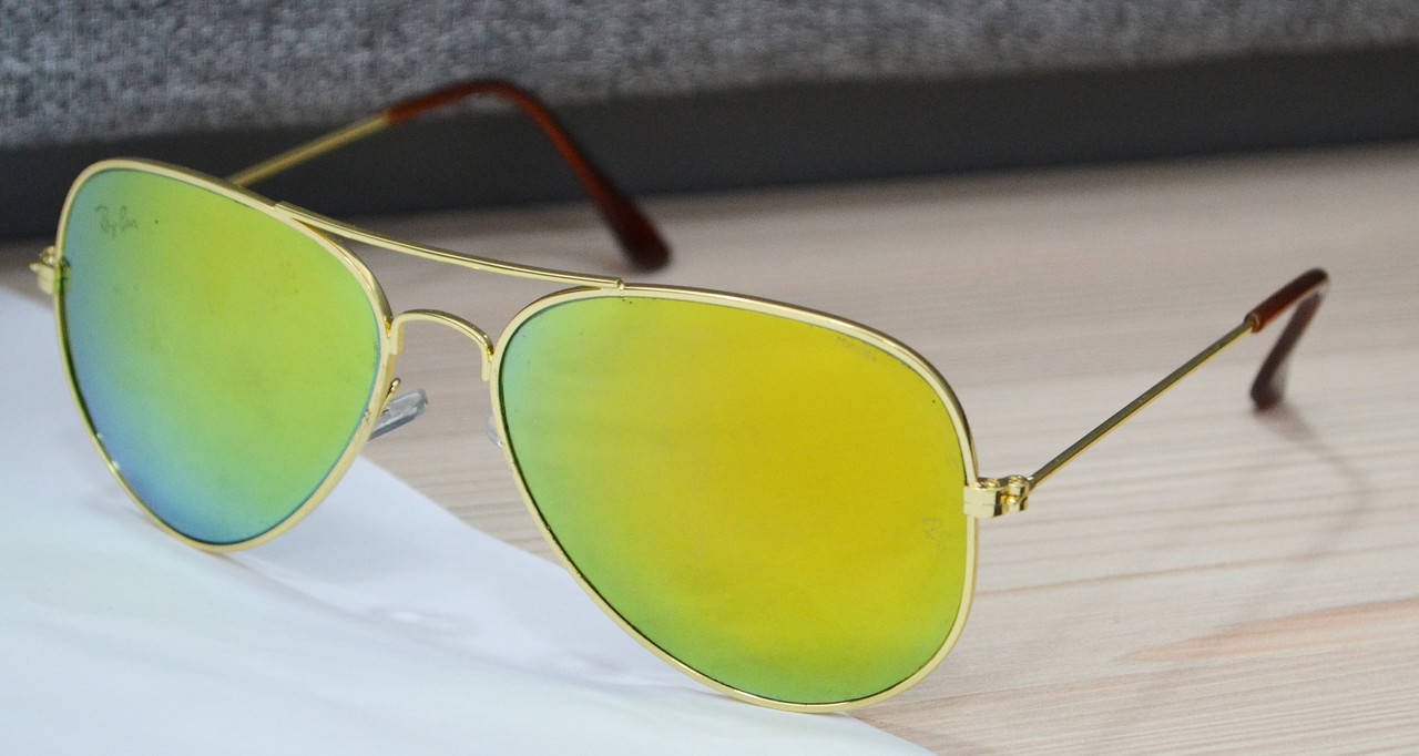 

Солнцезащитные очки капли Ray Ban Aviator 3025 (стеклянная линза) Желтые, Золотистый