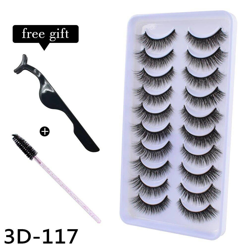 

Накладные ресницы 3D 10 пар professional - набор накладных ресниц Shidi Shangpin, Ресницы накладные норковые, Черный