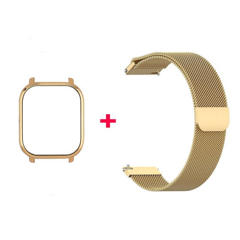 

Amazfit GTS Комплект для смарт часов (металлический магнитный ремешок и бампер), Gold