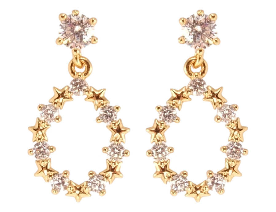 

Серьги Xuping QQMM Позолота 18K гвоздики (пусеты) "Звездные подвески"