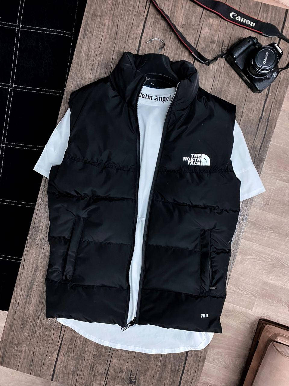 

Мужская стильная пуховая Жилетка демисезонная The North Face Турция чёрная M