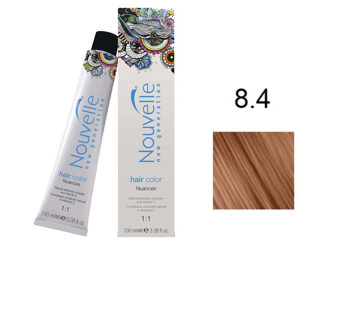 

Краска для волос Nouvelle Hair Color 8.4 светлый медно-русый 100 мл