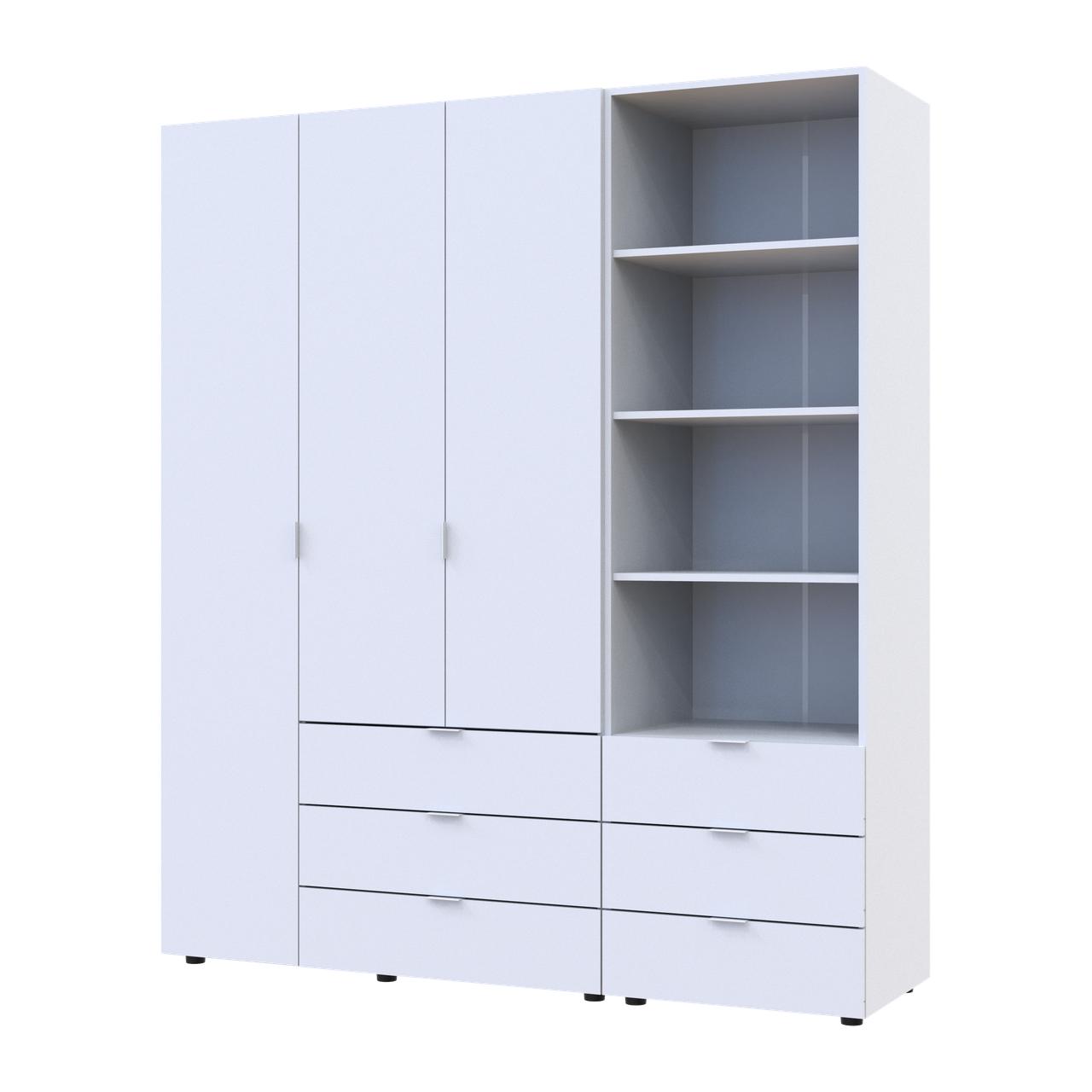 Шафа для одягу Doros Гелар Білий 3ДСП з пеналом 176.2х49.5х203.4 (42005163)