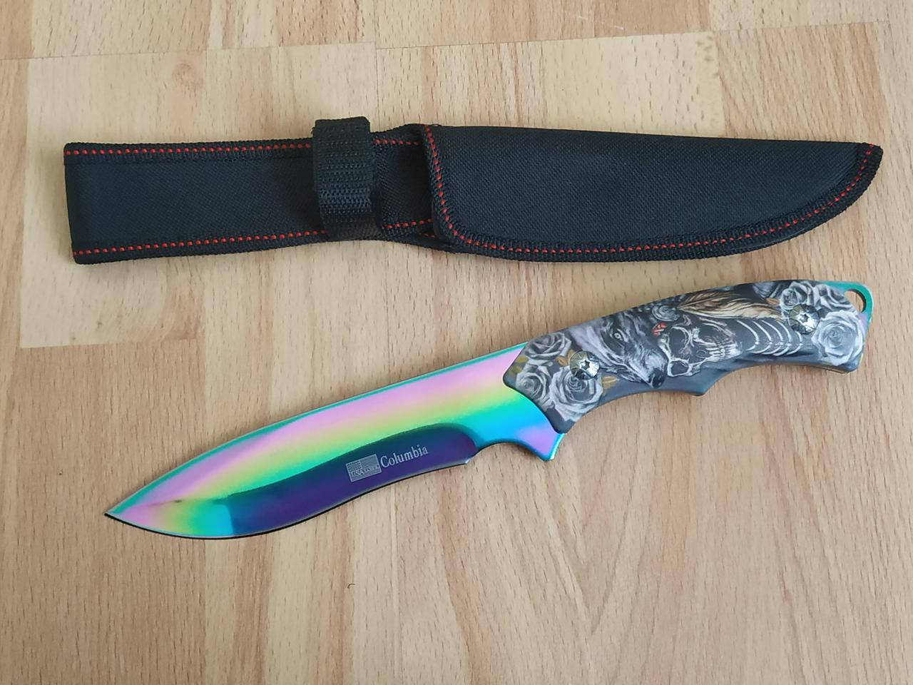 

Нож охотничий «Хамелеон» 27 см с чехлом. Нож для разделки туристический., Разные цвета