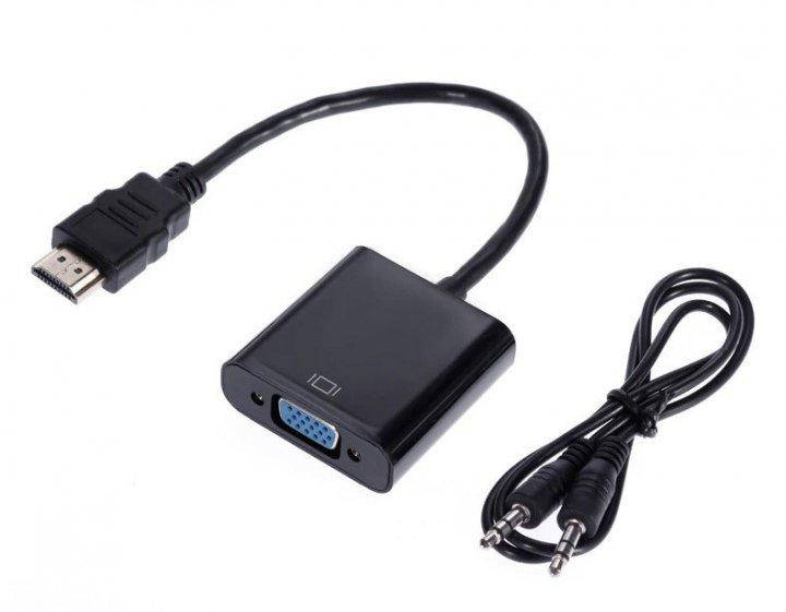 

Конвертер HDMI-VGA 10cm, Black, 4K/2K, пакет + AUDIO (8633)