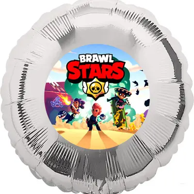 

Наклейка на воздушный шарик Бравл Старс, 140 мм, Разные цвета