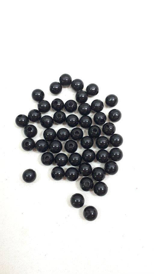 

Черные пластиковые бусины d 7-8мм (1 упаковка 50 бусин), Черный