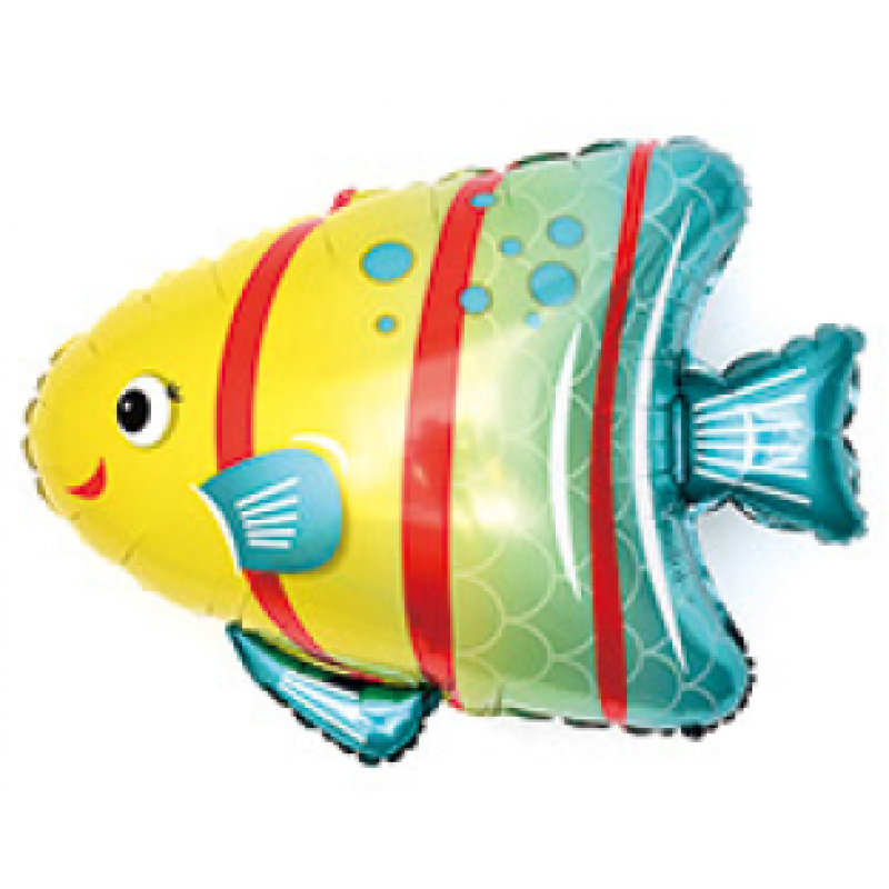 

Фольгированный шарик мини-фигура КНР (36х34 см) Рыбка в полоску, Разные цвета