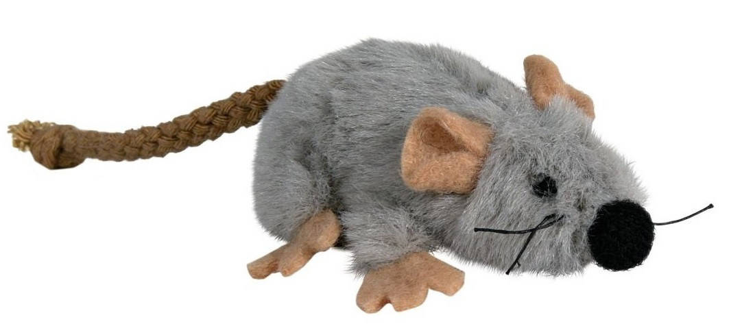 

Trixie Mouse Plush Игрушка для кошек мышка плюшевая с мятой 7 см, Серый