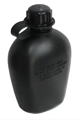 

Походная военная армейская фляга пластиковая 0,8 литр черная, Черный