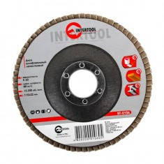

Диск шлифовальный лепестковый 115x22 мм, зерно K60 INTERTOOL BT-0106