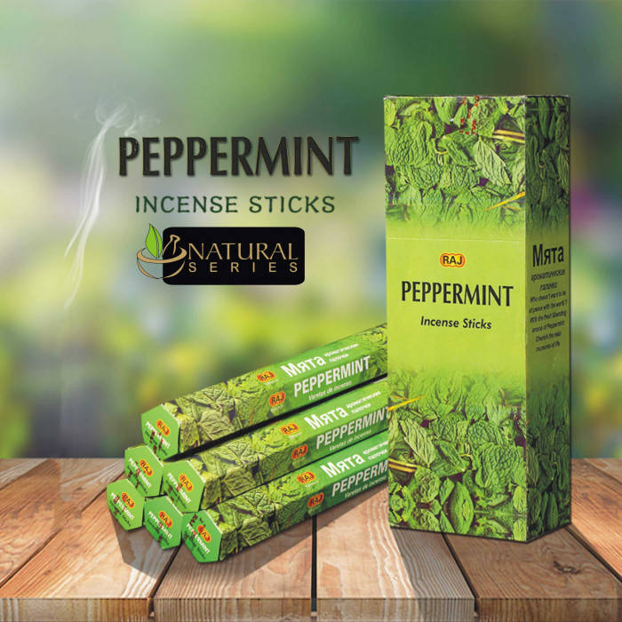 

Аромапалочки благовония RAJ PEPPERMINT (шестигранник) Перечная мята