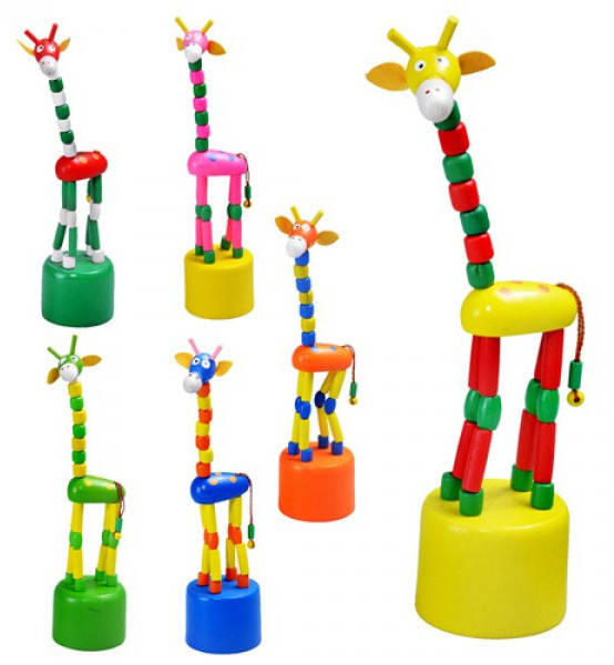

Деревянная игрушка Дергунчик Жираф Жирафик, 004329, Разные цвета