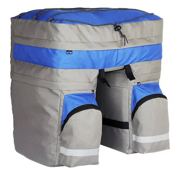 

Сумка-штаны на багажник Roswheel 60L, серая с синим
