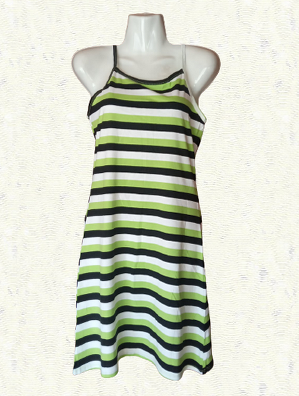 

Майка женская длинная в полоску, Зелёный