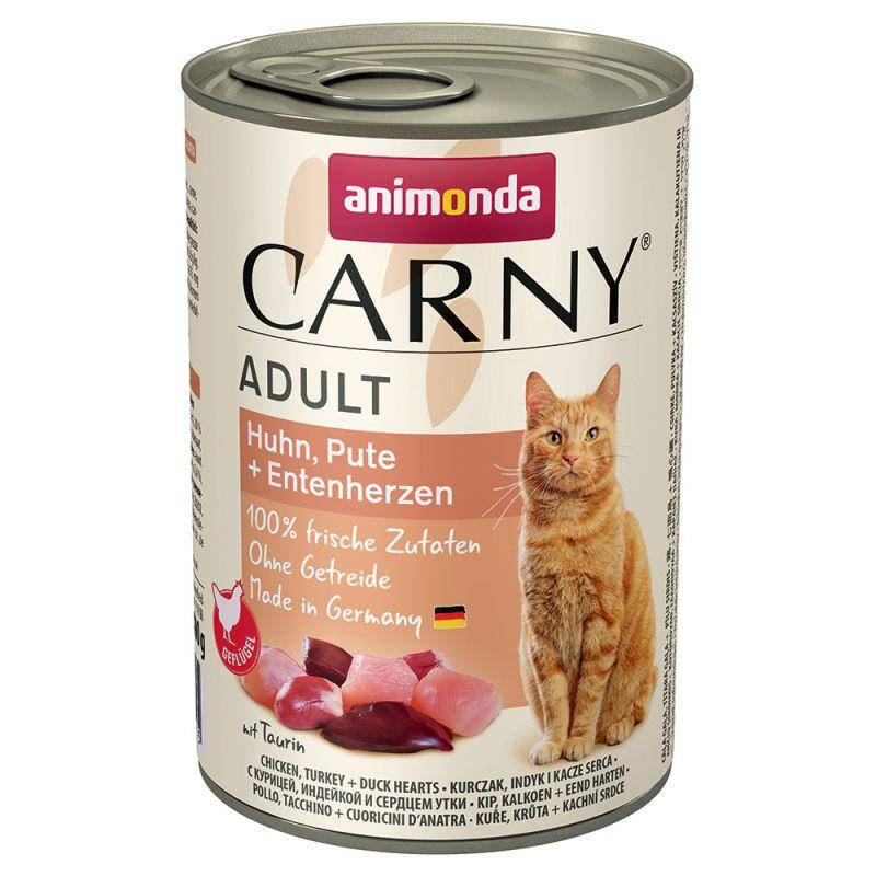 

Animonda Carny Консервы для кошек Курица,Индейка+Утиные Сердца 400г