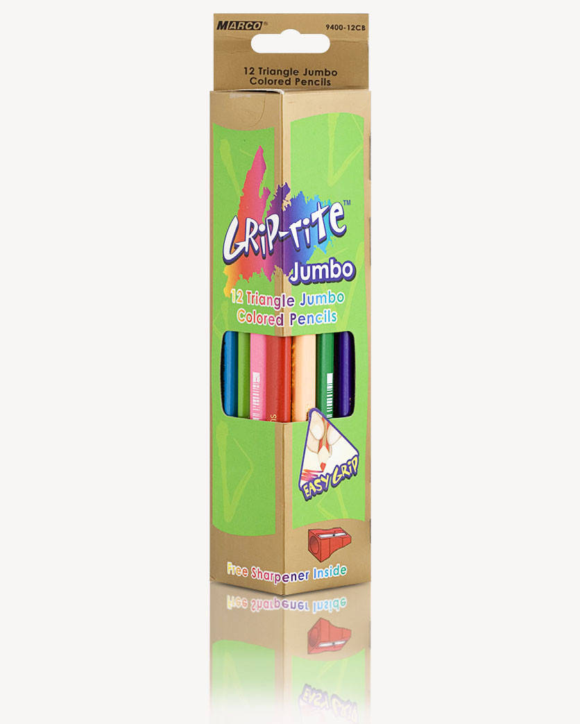 

Карандаши цветные Marco Grip-Rite Jumbo 12 цветов с пидстругачкою 9400-12CB, 245258
