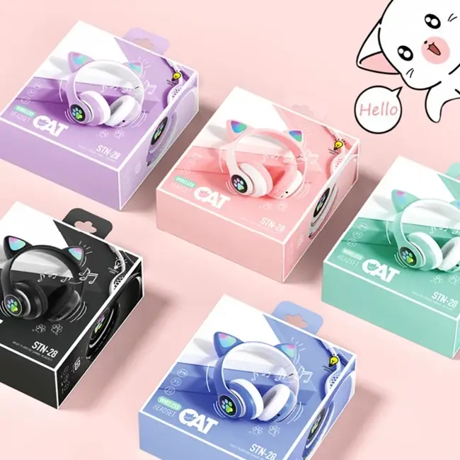

Беспроводные наушники с кошачьими ушками Cat STN-28 Bluetooth,светящиеся/RGB/