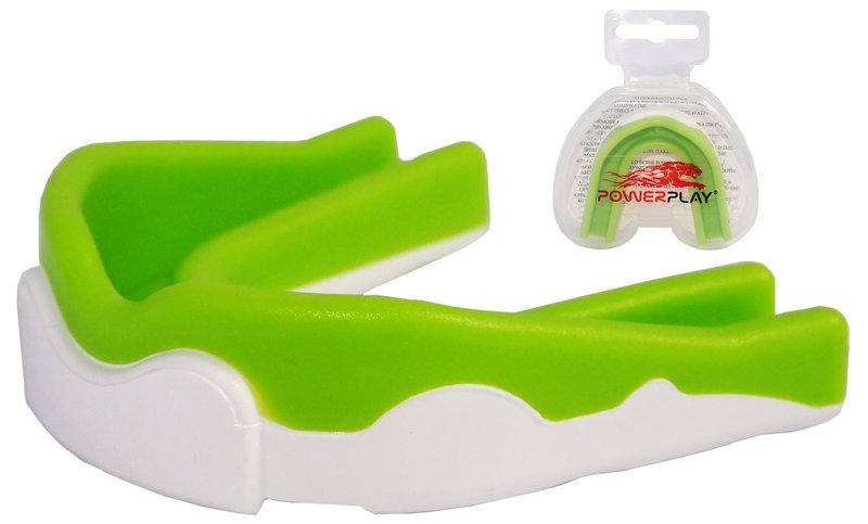 

Капа боксерская PowerPlay 3302 JR зелено-белая