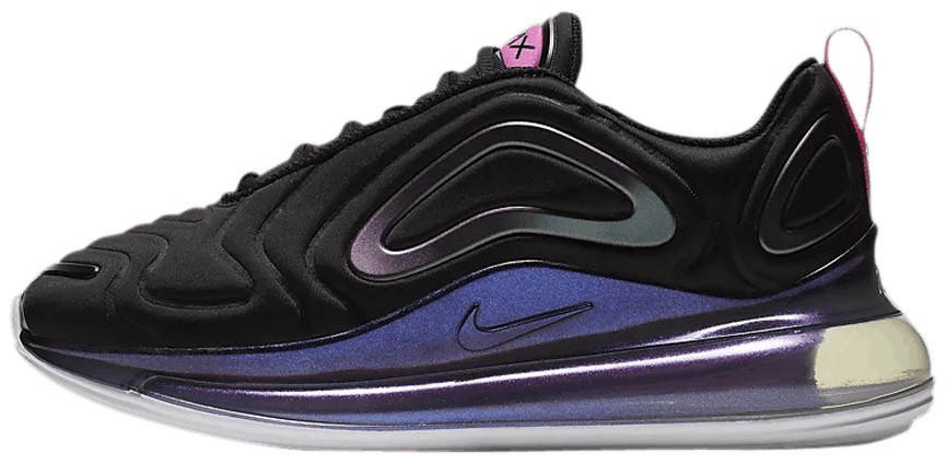 

Женские кроссовки Nike Air Max 720 SE Black Laser Fuchsia (найк аир макс 720, черные/фиолетовые), Черный