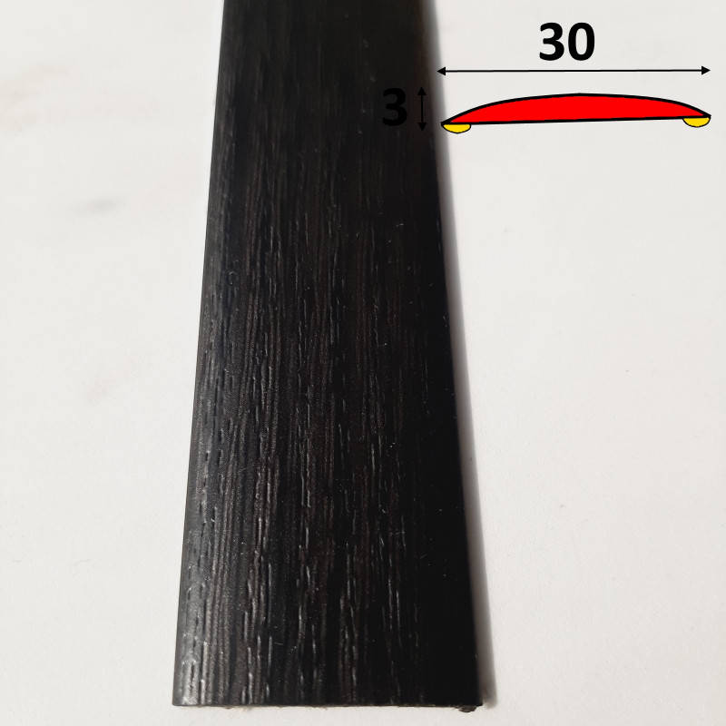 

Порог напольный ПВХ шириной 30 мм на самоклеющейся основе 1,8 м Венге чёрный