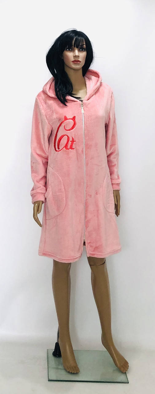 

Халат махровый однотонный на молнии