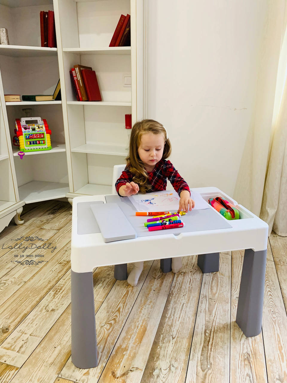 

Столик со стульчиком Tega Baby MULTIFUN Тега Мультифан, серый