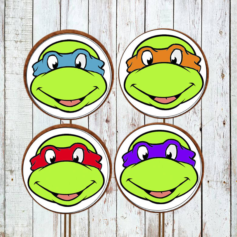 

Набор 002 Пряники черепашки ниндзя съедобные топперы для торта