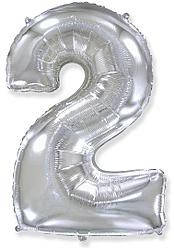 

Шар цифра 2 серебро фольгированная "30" (76 см)