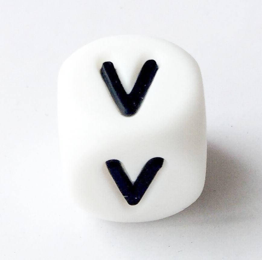 

Буква - V (силиконовые бусины), Белый